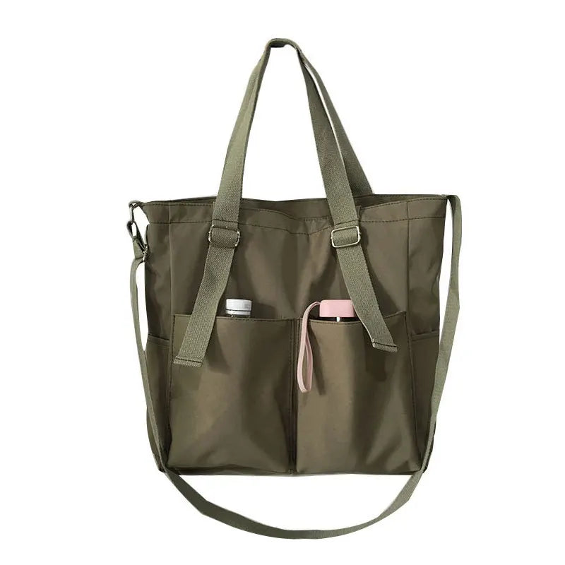 sac cabas tissu Oxford Beige A-Vert A-Bleu A-Beige B-Noir A-Bleu B-Noir B-Vert B-ShopGET® 