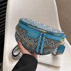 Sac banane en cuir ethnique boho plage