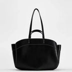 Mini sac cabas en cuir pour les femmes Magneta Couleur-Marron-Noir-ShopGET® 