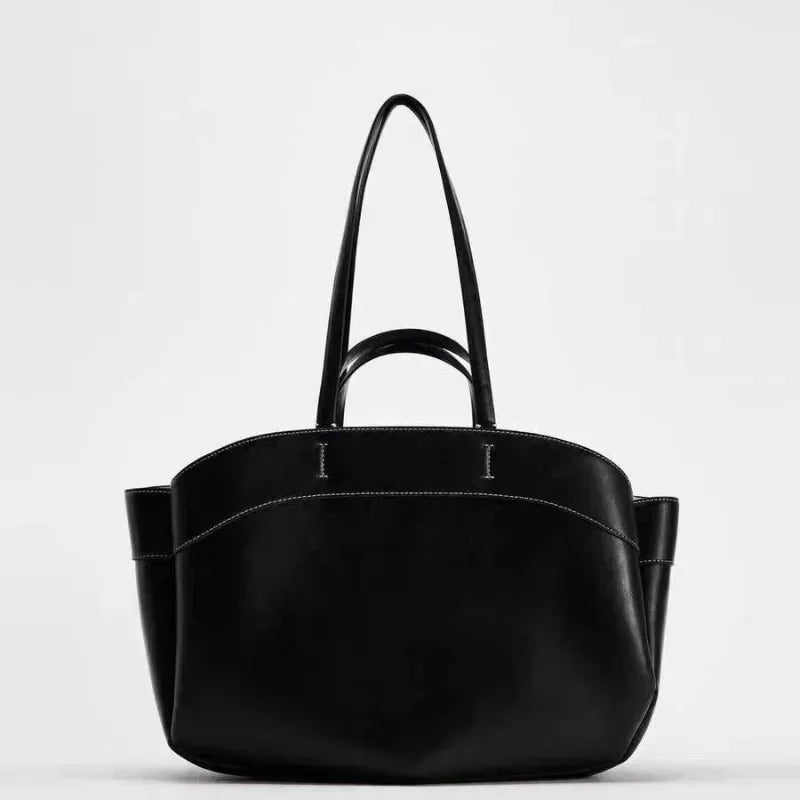 Mini sac cabas en cuir pour les femmes Magneta Couleur-Marron-Noir-ShopGET® 