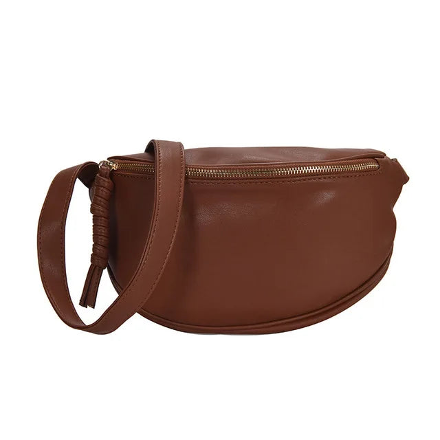 Sac banane en cuir camel