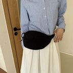 Sac banane velours noir pour femme