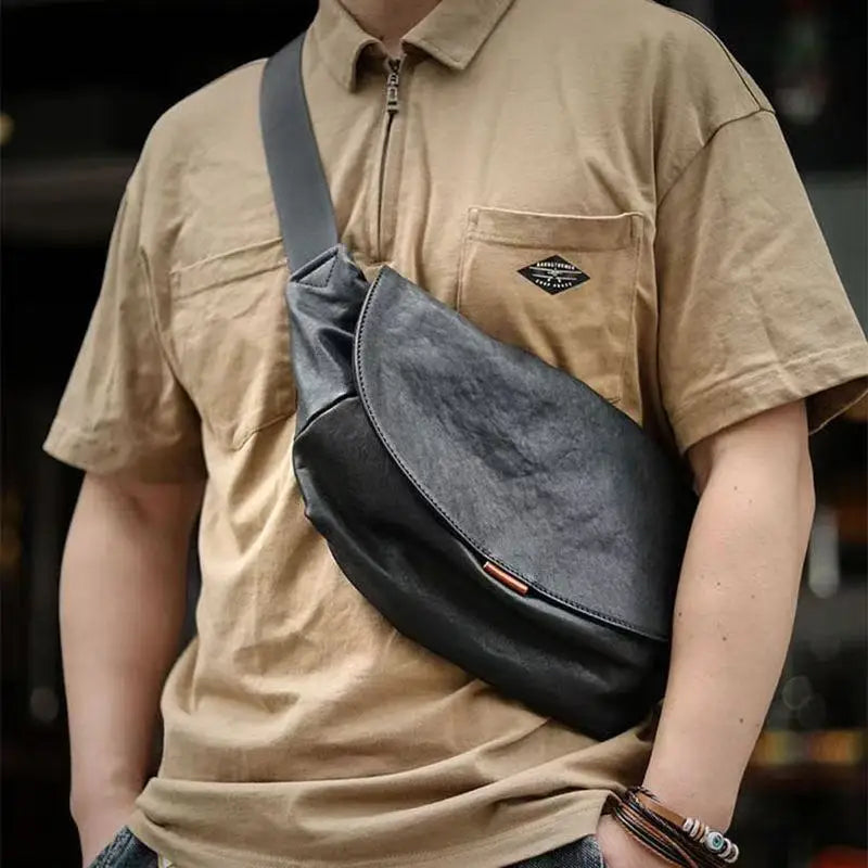 Sac banane bandoulière en cuir de vache