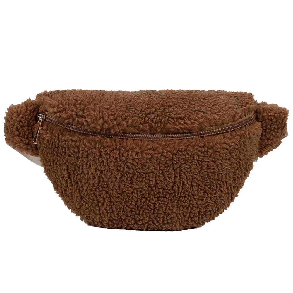 Sac banane velours marron