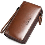 Pochette homme cuir brillant Noir / 21cm5cm12cm-Marron / 21cm5cm12cm-ShopGET® 