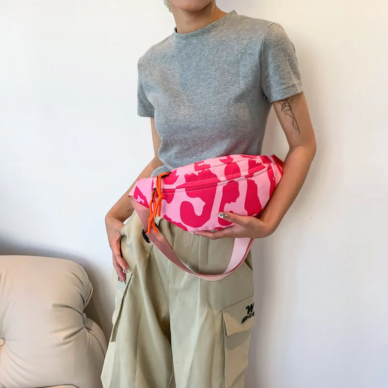 Sac banane léopard blanc et noir