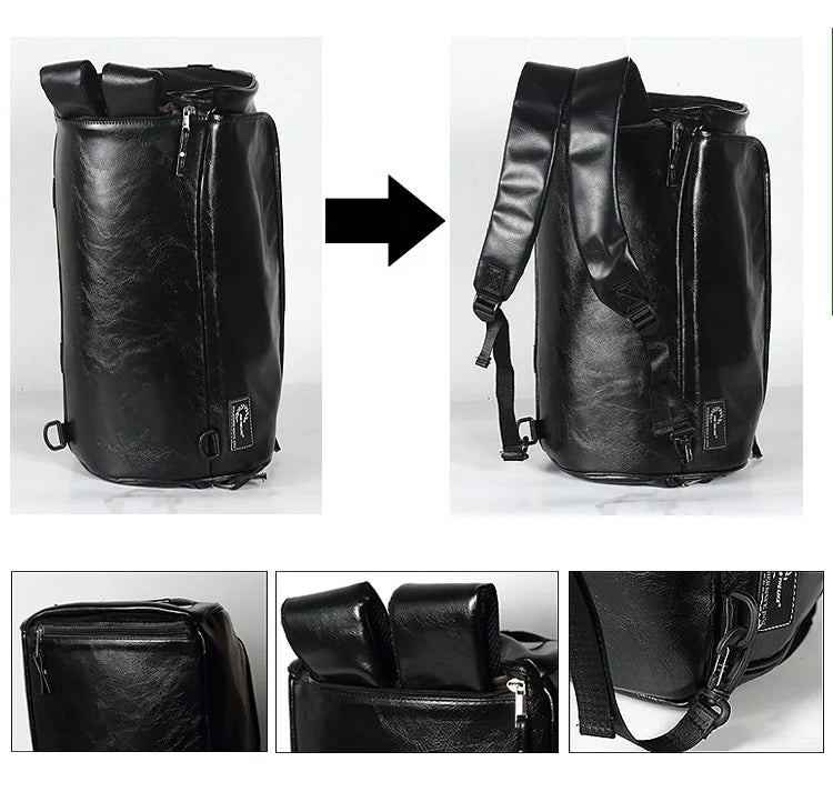 Sac polochon vintage de luxe Noir Jaune-Noir-Vert A-Vert B-ShopGET® 