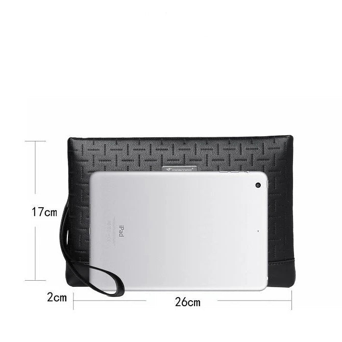 Pochette homme cuir marron Noir-ShopGET® 