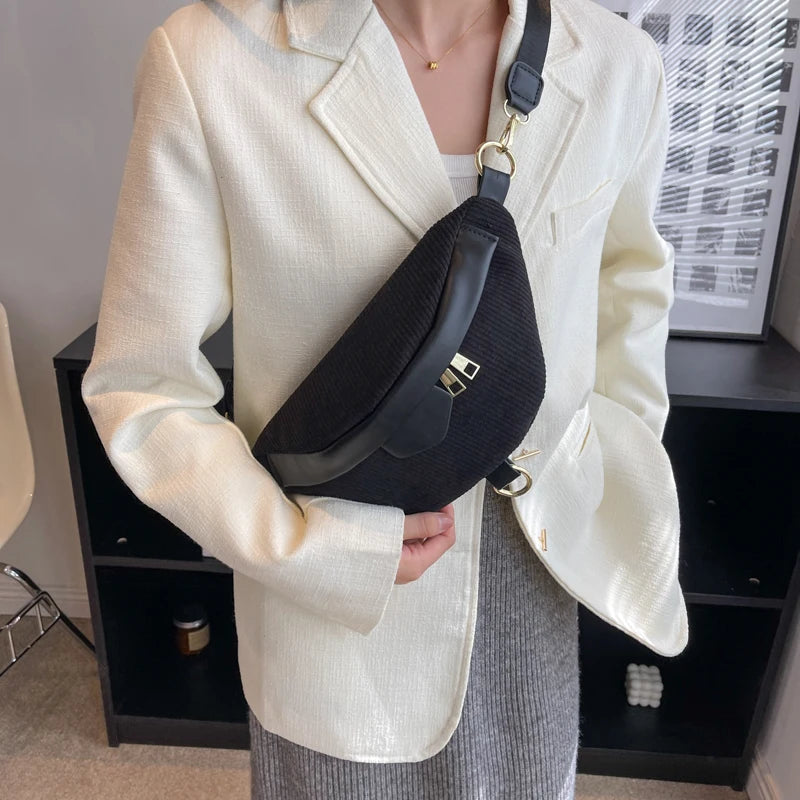 Sac banane femme en velours canvas - ShopGET®