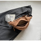 Grand sac banane velours pour femme