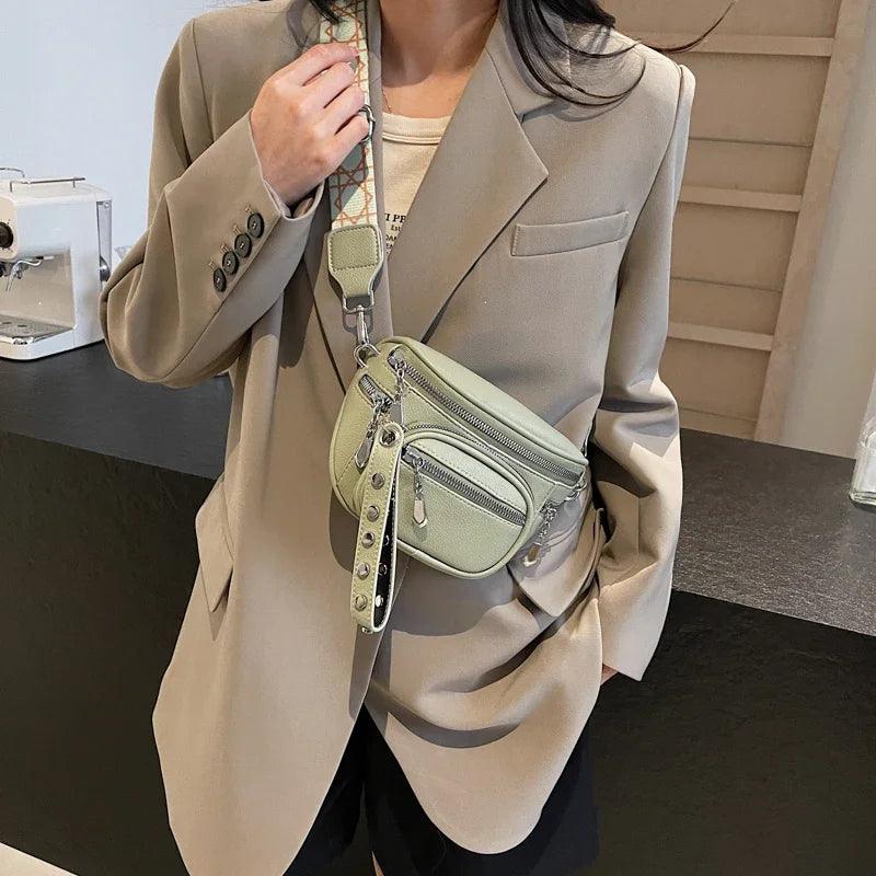 Petit sac banane cuir souple femme