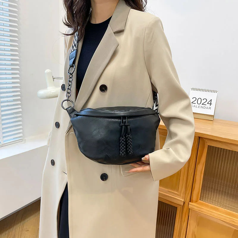 Sac banane en cuir pour épaule et ceinture