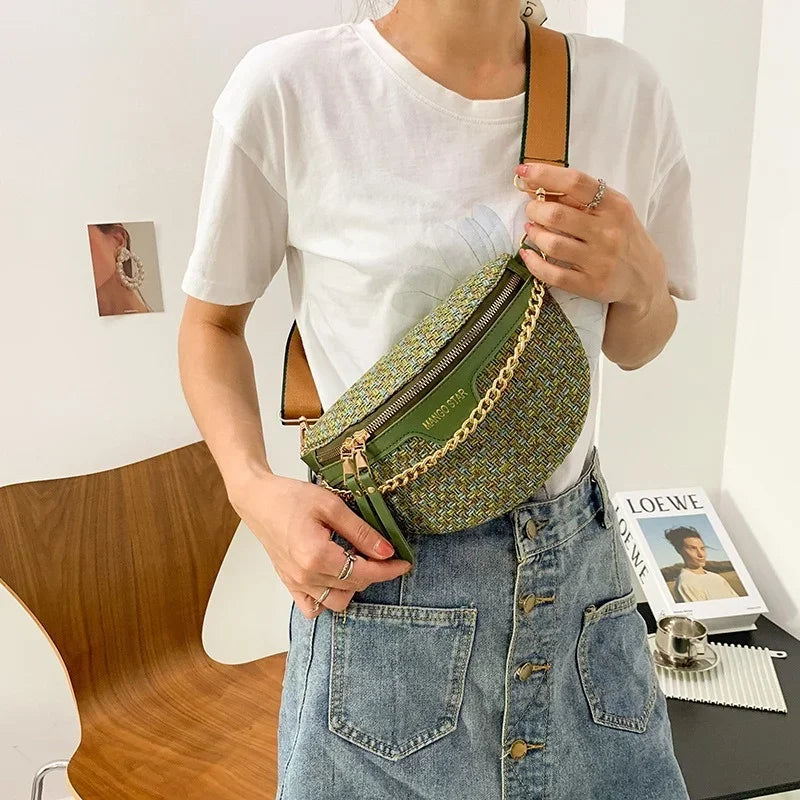 Petit sac banane femme tendance avec chaine