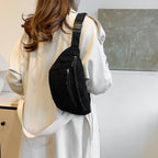 Sac banane femme en velours noir - ShopGET®