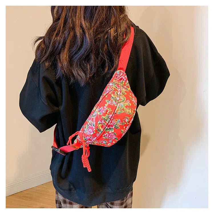 Sac banane voyage floral pour femme - ShopGET®