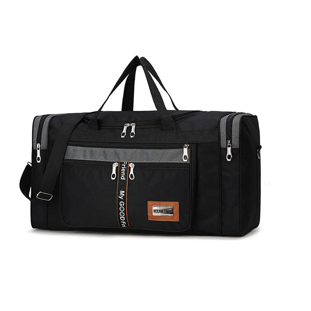 Sac weekend homme 60L grand et large Gris-Kaki-Noir-ShopGET® 