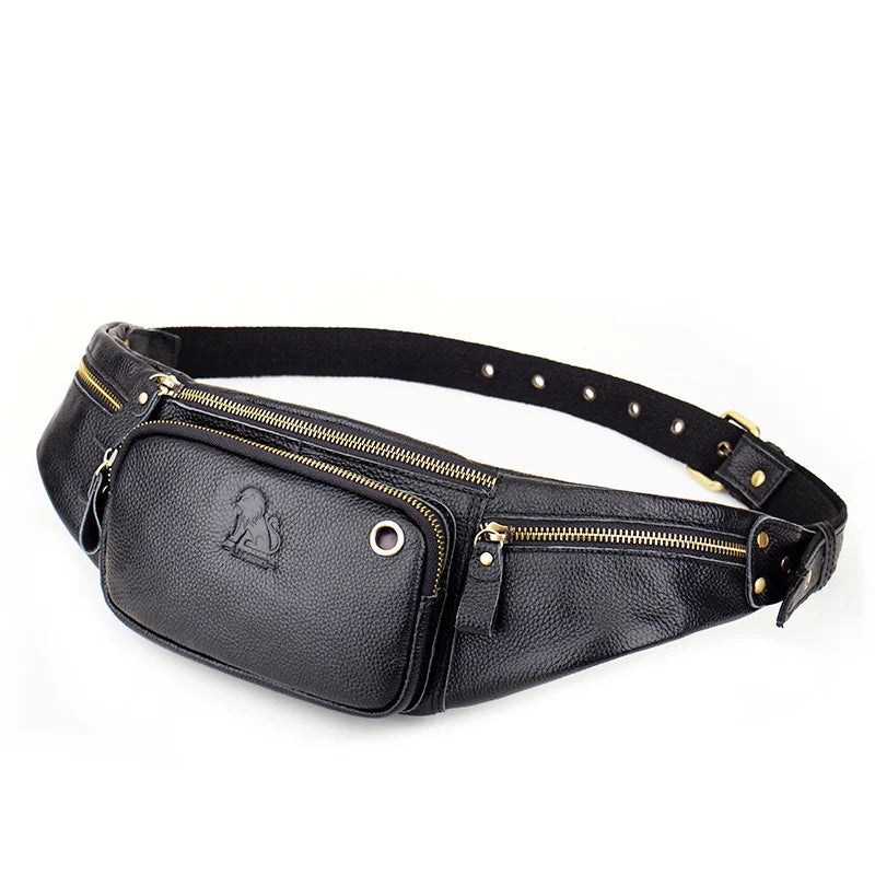 Sac banane en cuir business homme
