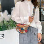 Grand sac banane en cuir femme