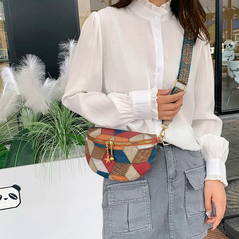 Grand sac banane en cuir femme