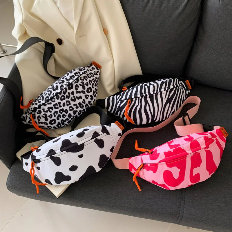 Sac banane léopard blanc et noir