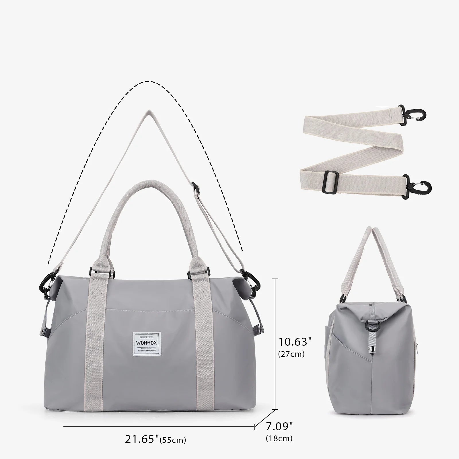Sac weekend homme tote bag tendance Gris-ShopGET® 