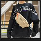 Sac banane blanc en tissu pour homme