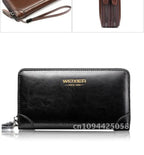 Pochette homme weixier en cuir Noir-Marron-ShopGET® 