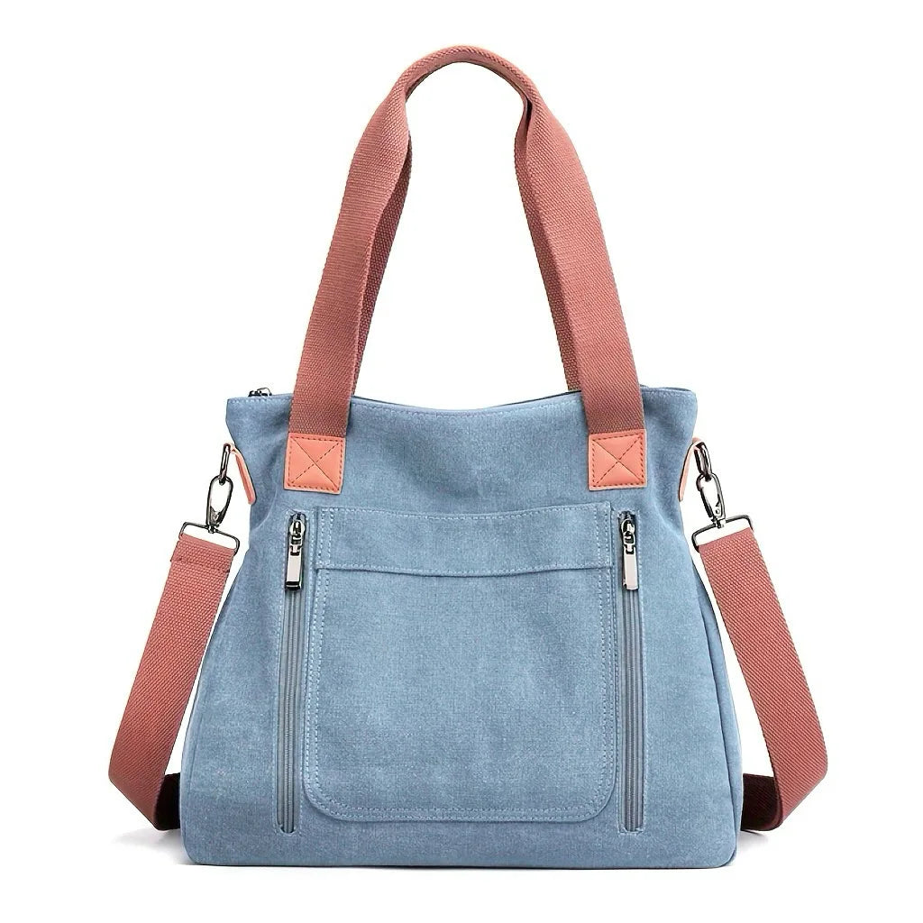 Sac cabas femme en tissu Canvas A-B-C-D-E-F-G-H-Noir-Marron-Bleu-Pourpre-I1-A-Gris-I1-B-I1-C-rose rouge-I1-D-I1-E-ShopGET® 