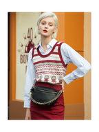 Sac banane en cuir marron authentique