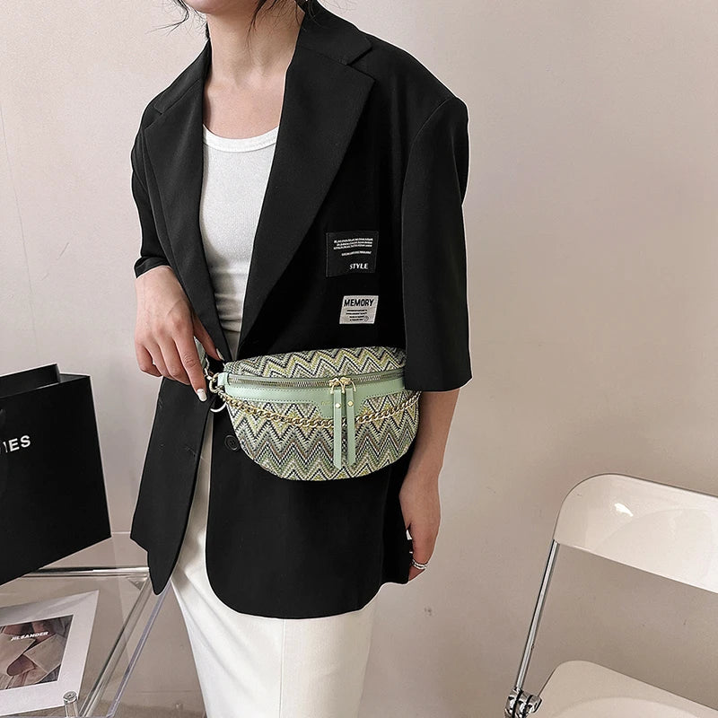 Sac banane en cuir ethnique boho plage