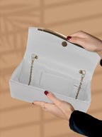 Pochette femme de luxe Blanc-Noir-Rouge-ShopGET® 