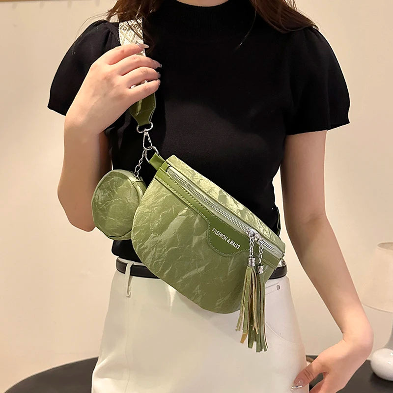 Sac banane femme chic  décontracté vert