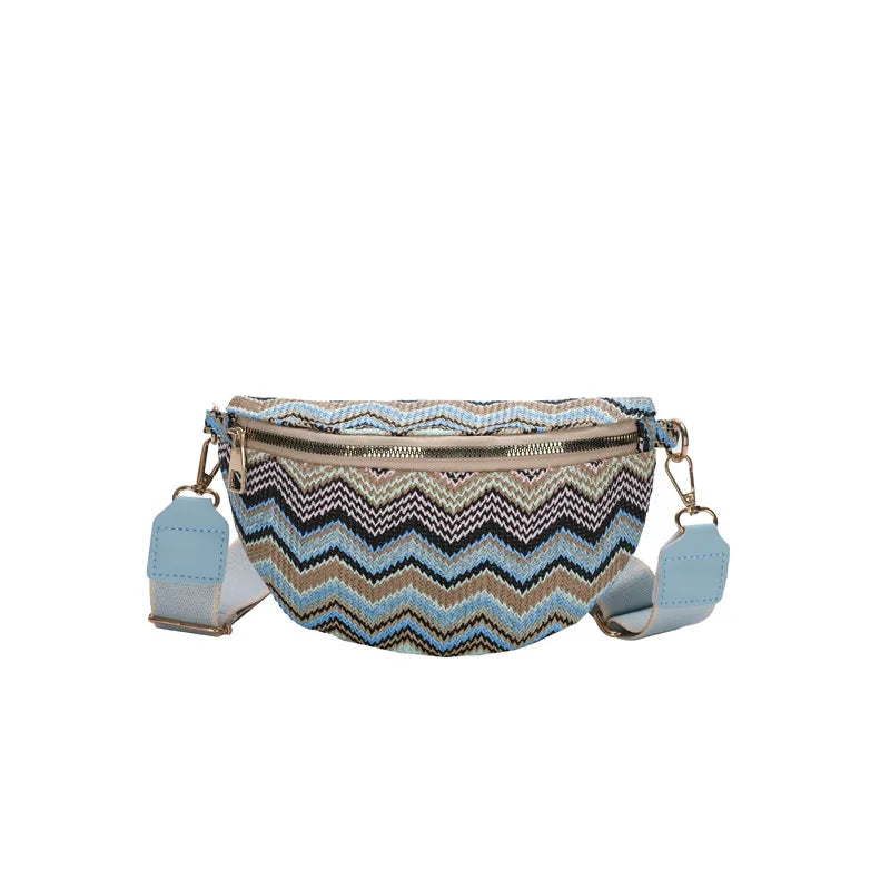 sac banane femme tendance à rayures ondulées