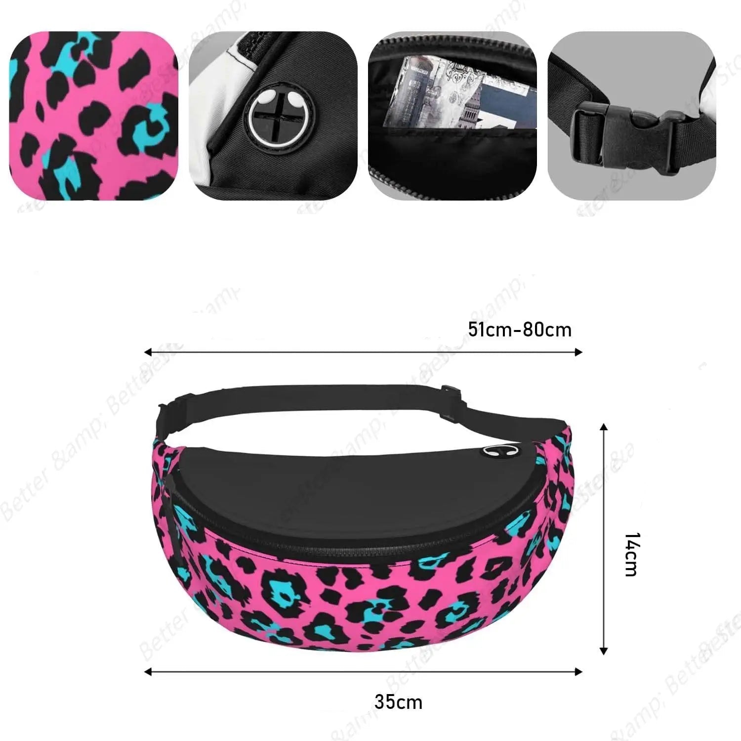 Sac banane léopard multicolore homme et femme