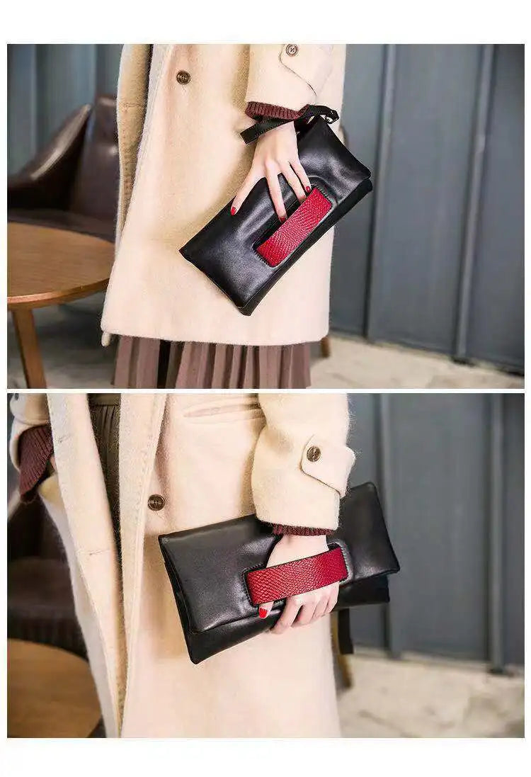 Porte monnaie pochette femme L Rouge 29x16.5cm-L Noir 9x16.5cm-S Rouge 24x14.5cm-S Noir  24x14.5cm-ShopGET® 