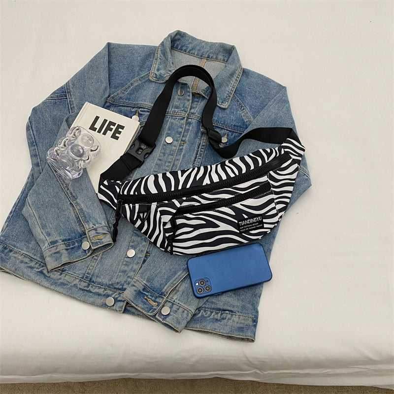 Sac banane léopard anti-vol en toile