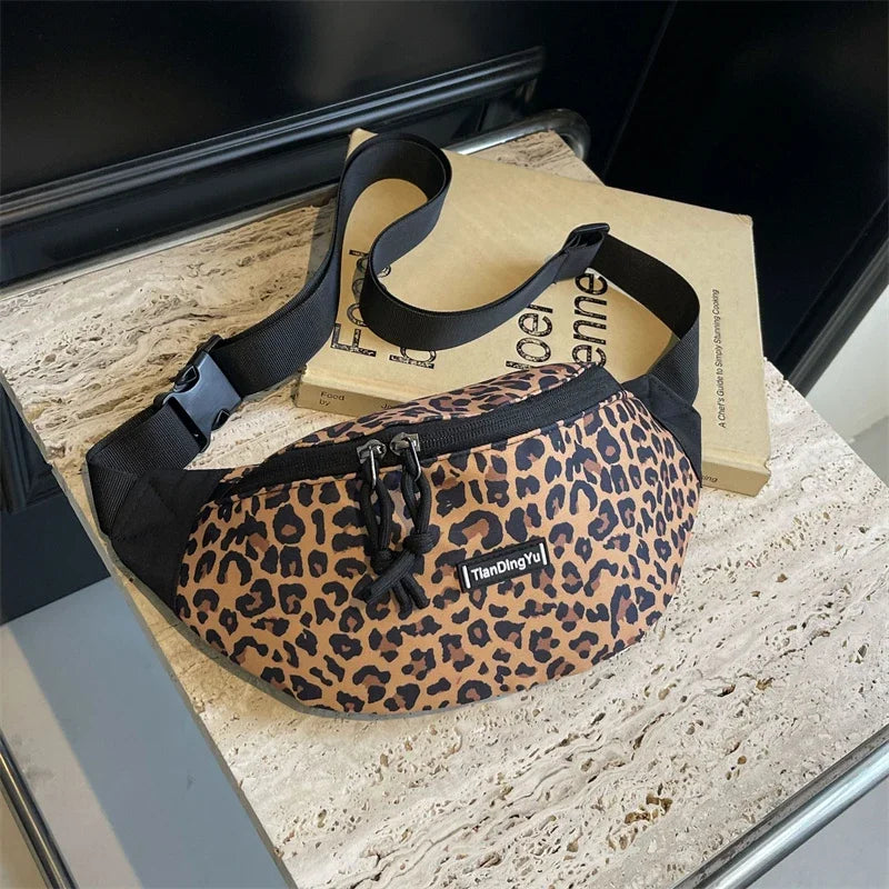 Sac banane léopard à bandoulière solide