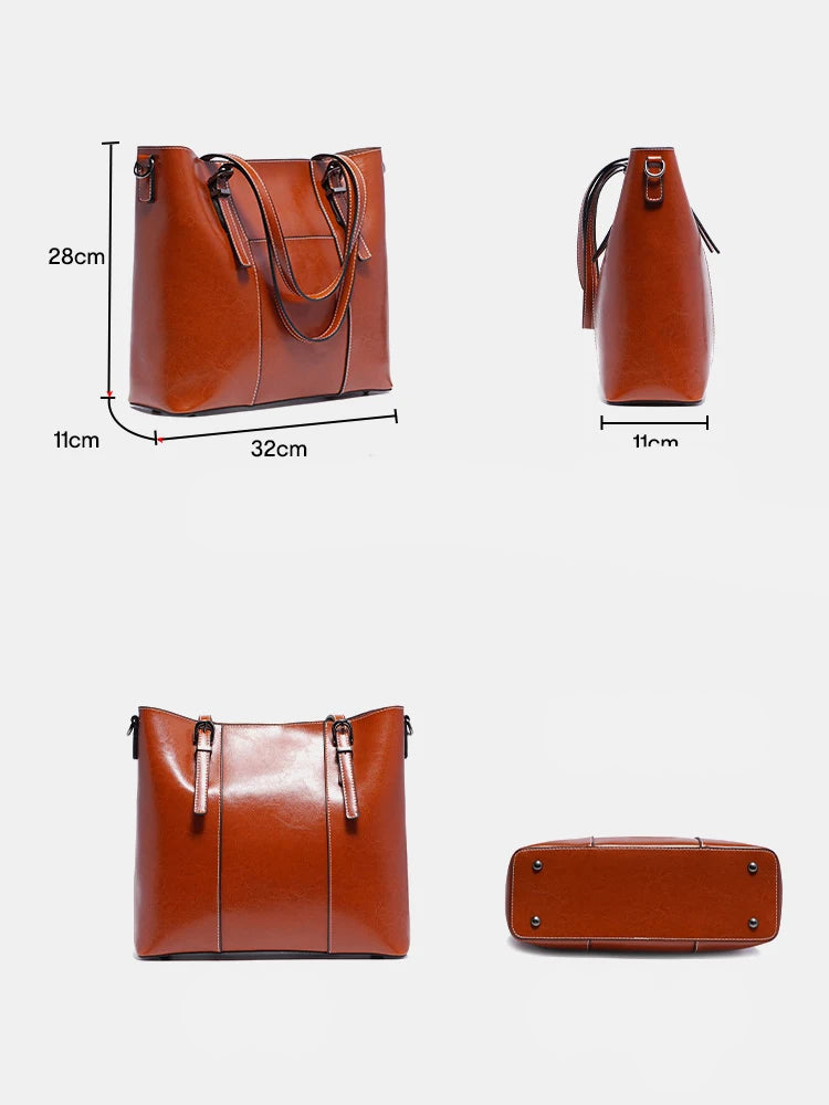 Sac cabas noir large capacité pour femme Bleu-Orange-Vert-Rouge-Beige-Noir-Marron-ShopGET® 