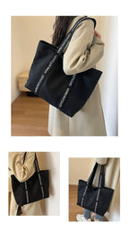 sac cabas tissu femme Noir-Beige-ShopGET® 