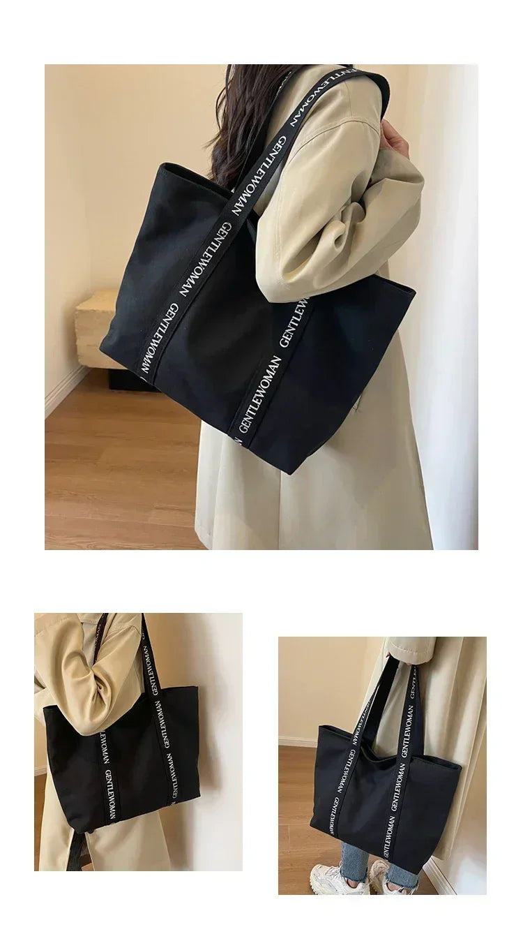 sac cabas tissu femme Noir-Beige-ShopGET® 