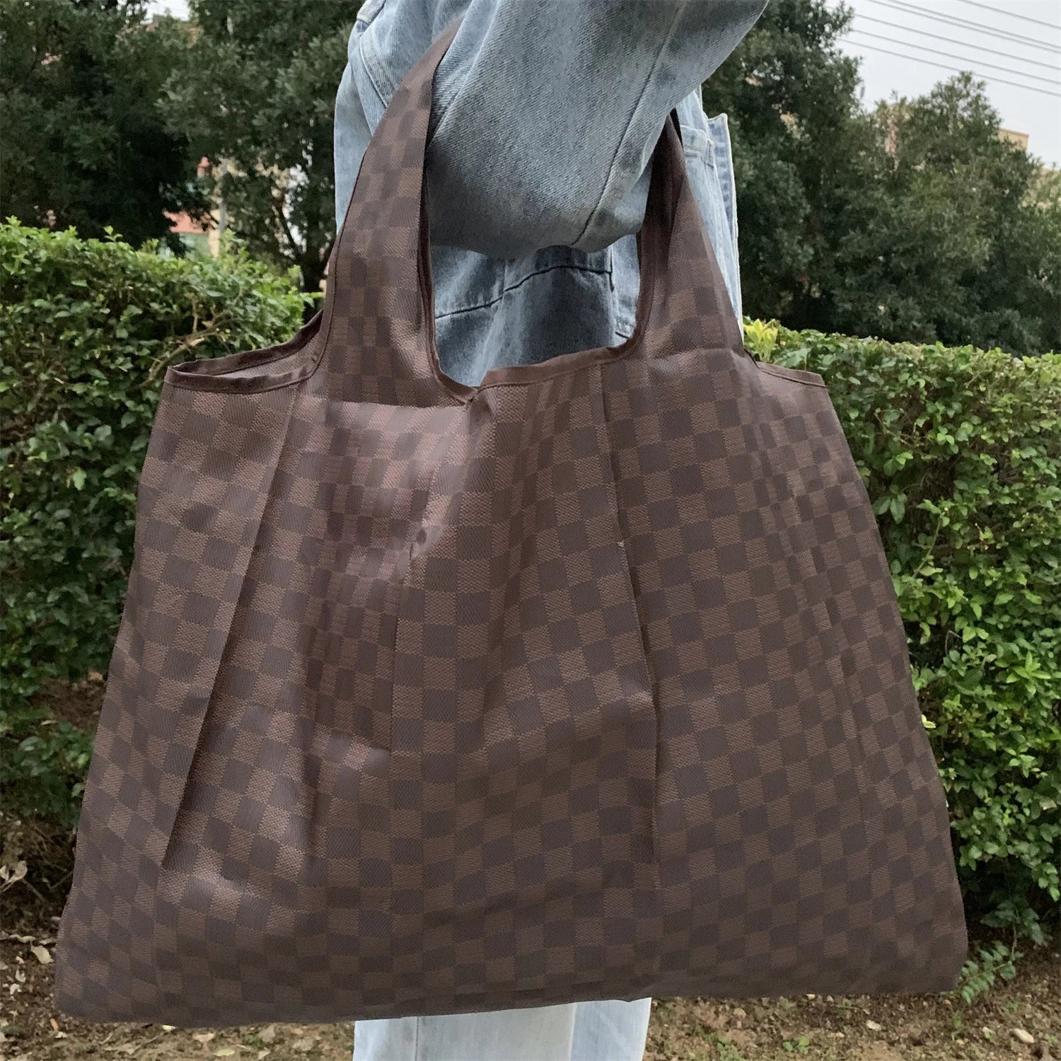 Sac cabas pour les courses Noir / L 53x40cm-Café / L 53x40cm-Rouge / L 53x40cm-ShopGET® 