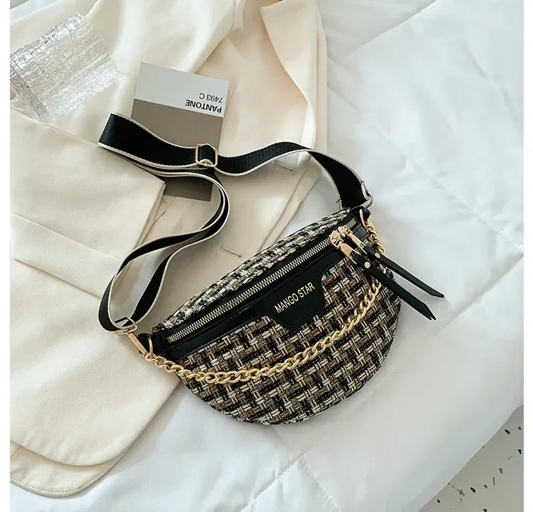 Petit sac banane femme tendance avec chaine