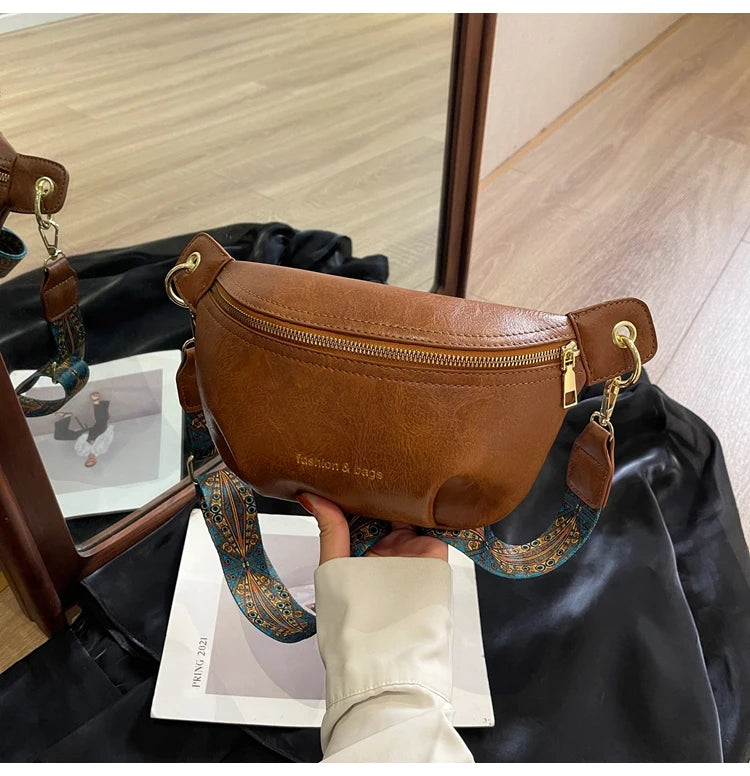 Sac banane en cuir artificiel femme