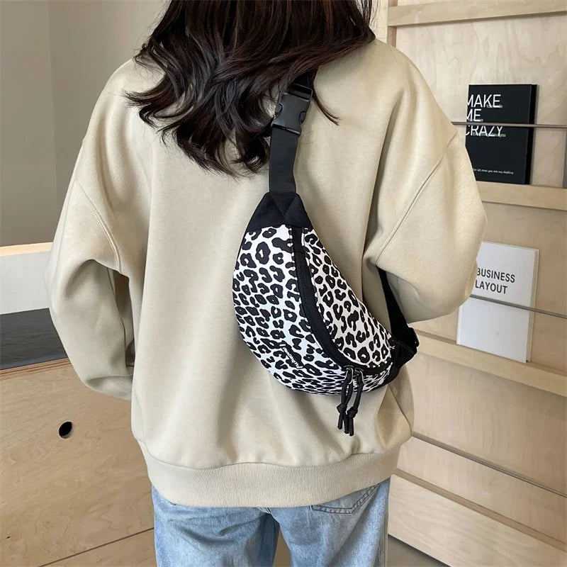 Sac banane léopard à bandoulière solide