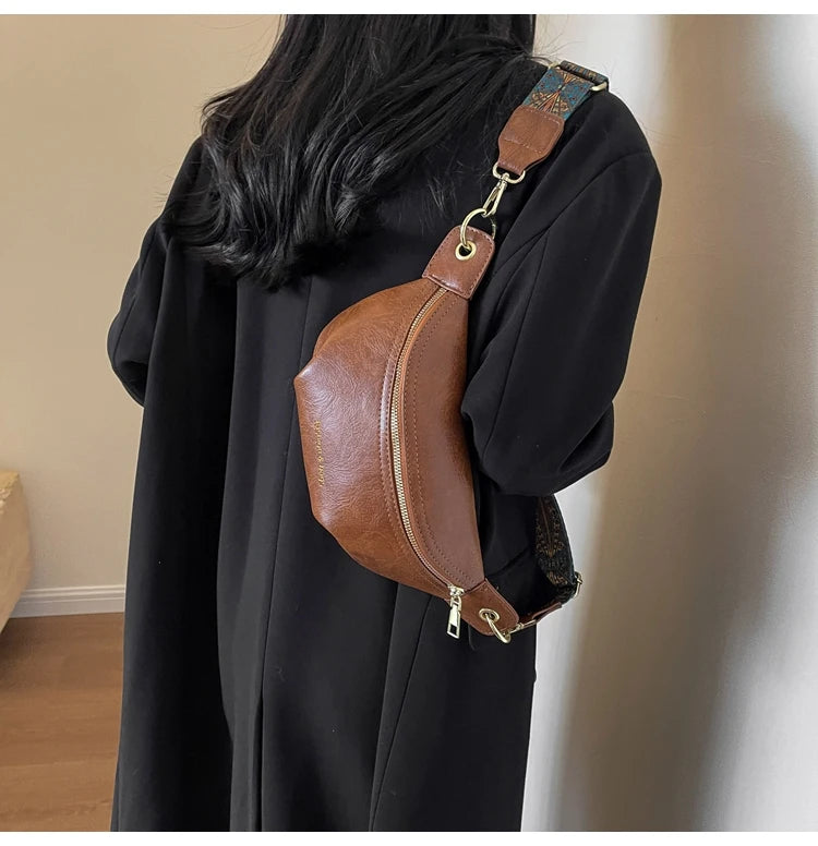 Sac banane en cuir artificiel femme
