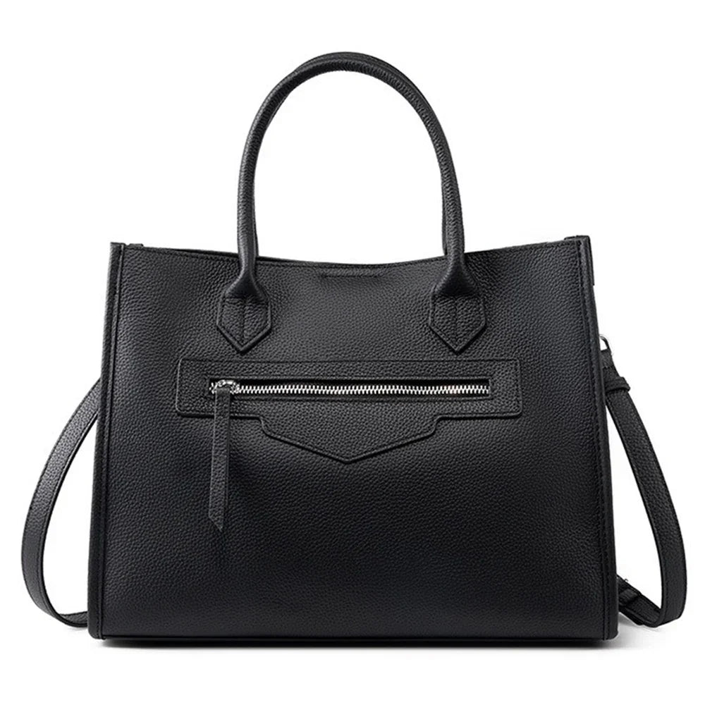 Sac cabas noir simple solide Gris-Noir-ShopGET® 
