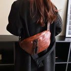 Sac banane en cuir pour épaule et ceinture