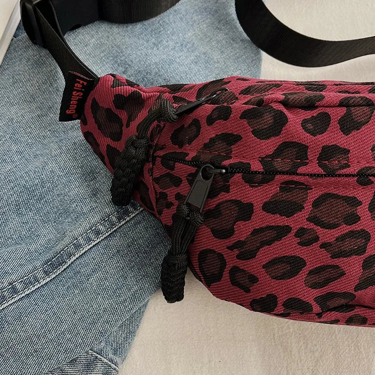 Sac banane léopard rose