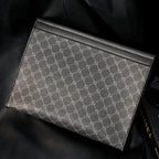 Pochette homme vintage cuir simple Noir / 26 x 5 x 19cm-ShopGET® 