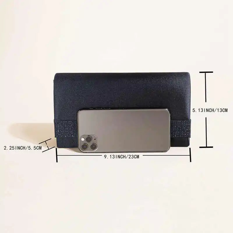 Pochette sac femme tendance Vert / 23 x 5 x 12cm-Argent / 23 x 5 x 12cm-Noir / 23 x 5 x 12cm-Bleu / 23 x 5 x 12cm-ShopGET® 